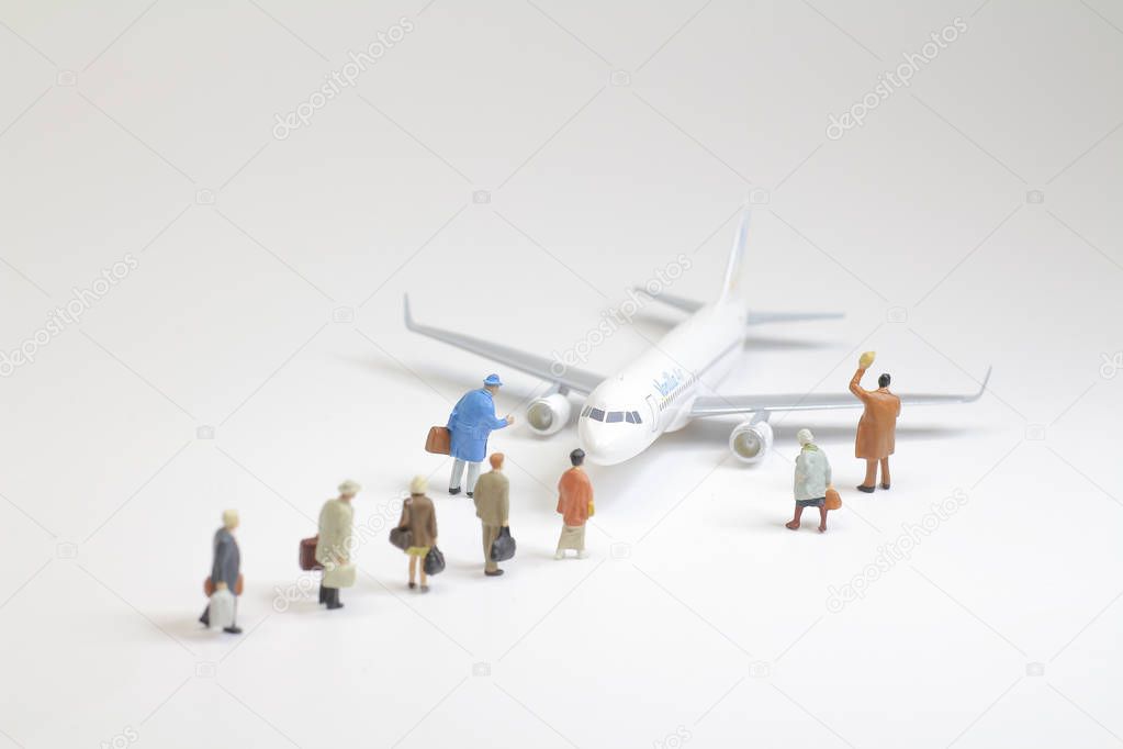 a security check with isometric people in queue