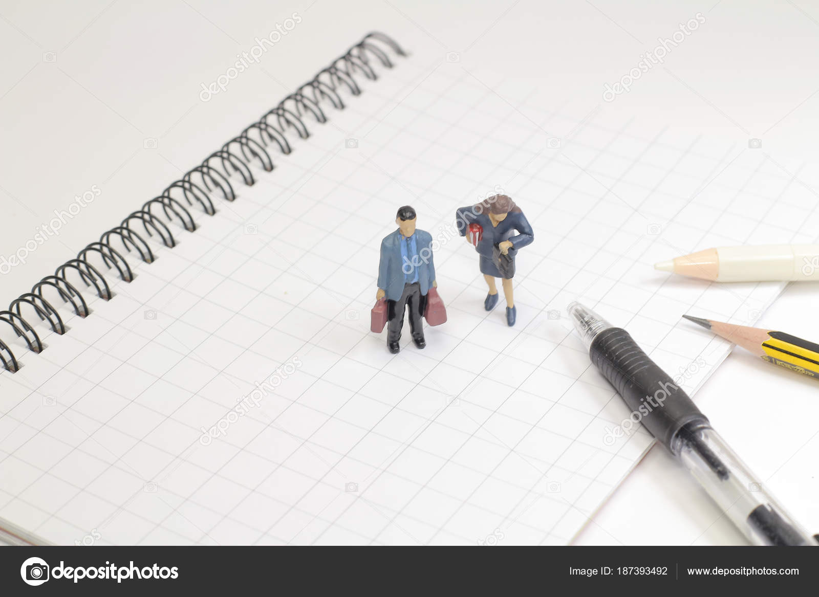 the small business figure with the stationery stock photo