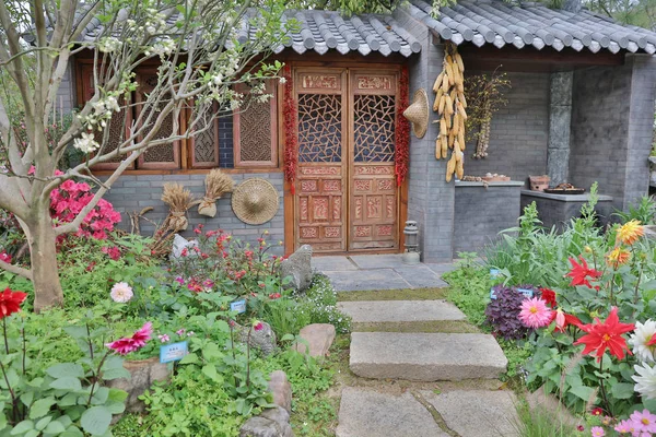 A classsical style of china garden at flower show — Stock Photo, Image