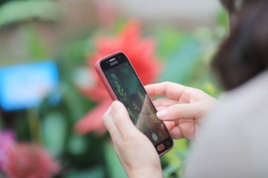 cep telefonu ile bir kadın alarak fotoğraf