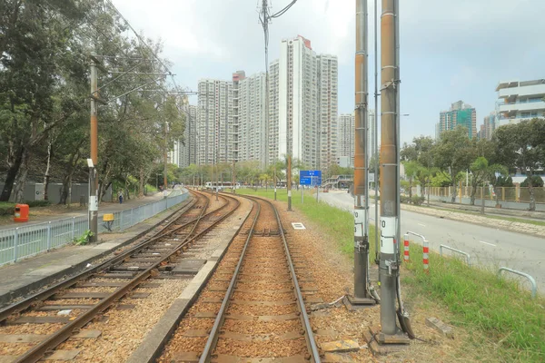 Il transito ferroviario leggero a Tuen Mun hk — Foto Stock