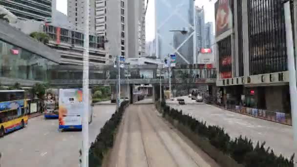 Die Straßenbahn Hong Kong — Stockvideo