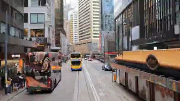 Die Straßenbahn Hong Kong — Stockvideo