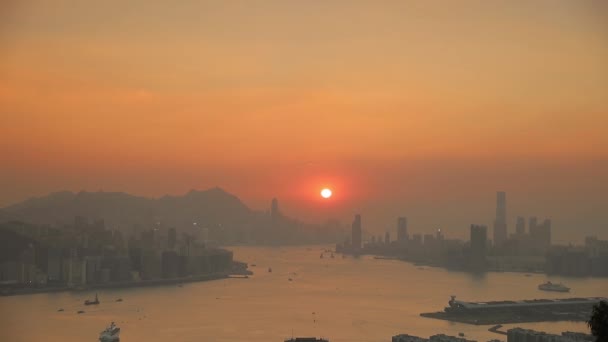 Vista Porto Hong Kong Victoria — Vídeo de Stock