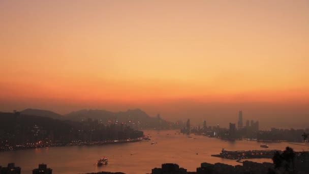 香港维多利亚港的视图 — 图库视频影像