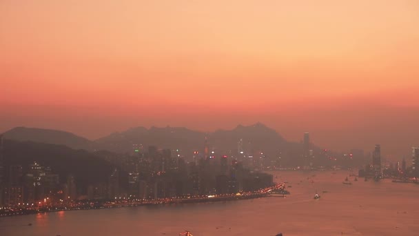 Widok Port Wiktorii Hong Kong — Wideo stockowe