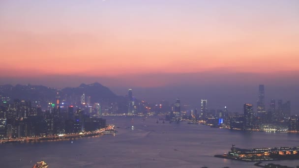Blick Auf Den Hafen Von Hongkong Victoria — Stockvideo