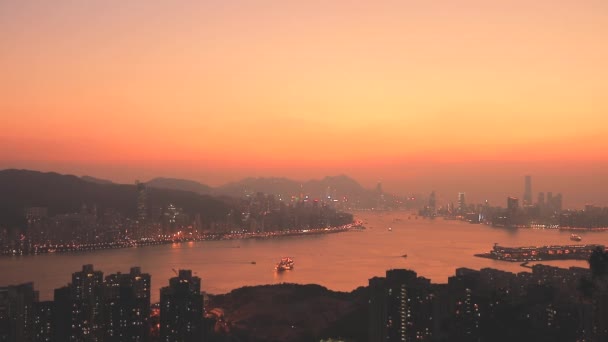 Weergave Van Hong Kong Victoria Harbor — Stok video
