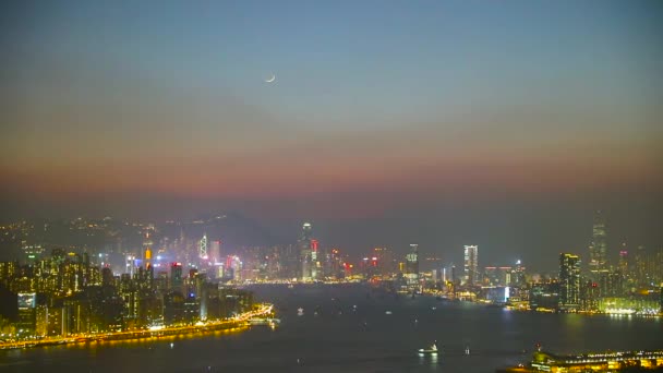 Vista Del Porto Hong Kong Victoria — Video Stock