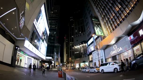 Vista Queen Road Central Notte Hong Kong Hong Kong — Video Stock