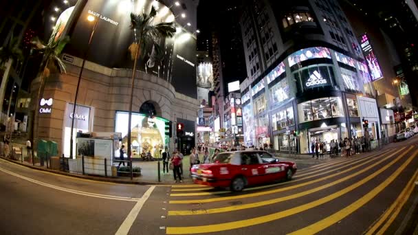 Vista Queen Road Central Notte Hong Kong Hong Kong — Video Stock