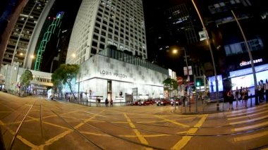 Kraliçe'nin yol Merkezi gece, Hong Kong, Hong Kong görünümünü.