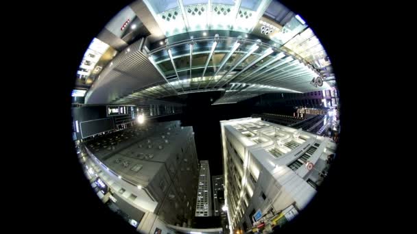 Bürogebäude Der Nacht Hongkong — Stockvideo