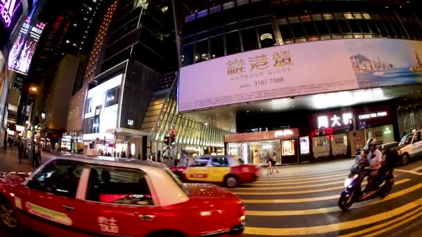 View Queen Road Central Night Hong Kong Hong Kong — стоковое видео