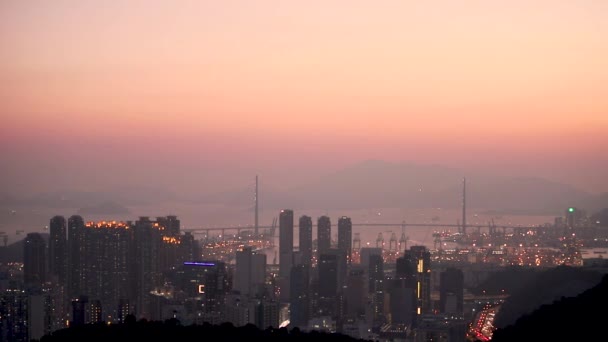 Vista Del Puerto Victoria Hong Kong — Vídeo de stock