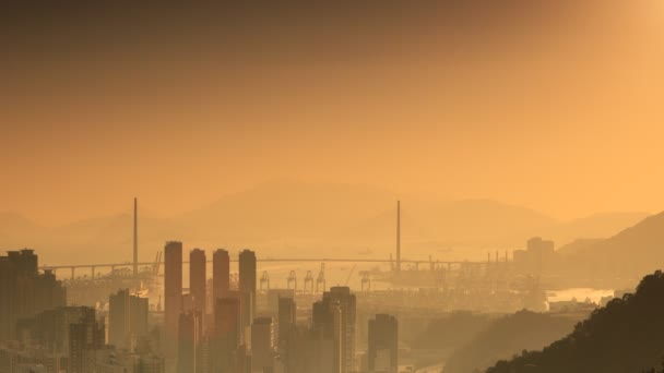 Vista Del Puerto Victoria Hong Kong — Vídeo de stock