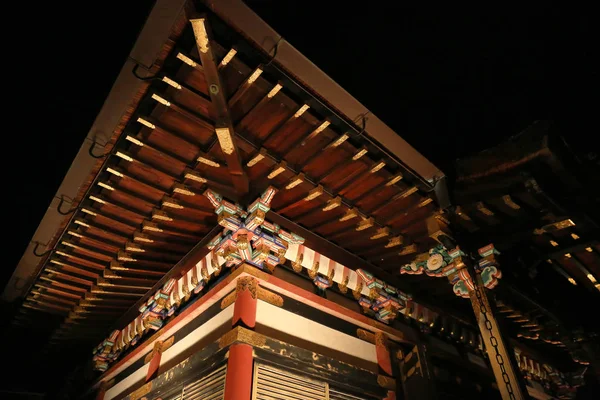 Dettaglio Del Tetto Del Tempio Giapponese Molto Complesso — Foto Stock