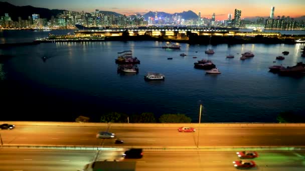 Kwun Tong Yan Yol Otoyol — Stok video