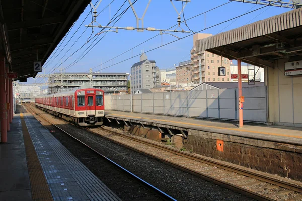Μια Γραμμή Του Κιότο Kintetsu Στο Σταθμό Του Κιότο — Φωτογραφία Αρχείου