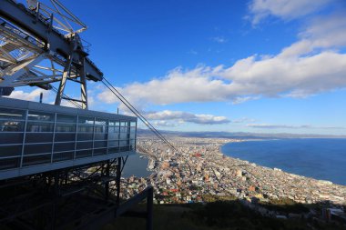 Teleferik Mt. Hakodate teleferik ile cityscape in 