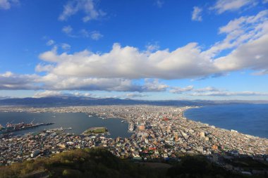  Dağ ve bay Hakodate, Hokkaido, Japonya