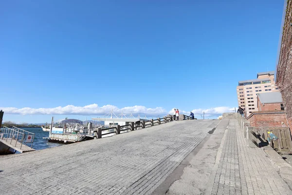 Roter Ziegelstein Lagerhaus Bezirk hakodate kanemori — Stockfoto