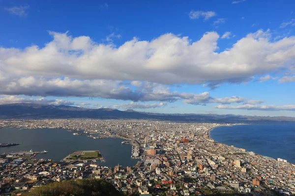 Vista do pôr-do-sol do Mt. Hakodate, temporada de inverno, Japão — Fotografia de Stock