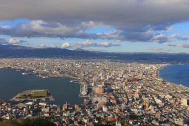  Dağ ve bay Hakodate, Hokkaido, Japonya