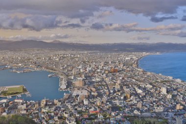  Dağ ve bay Hakodate, Hokkaido, Japonya
