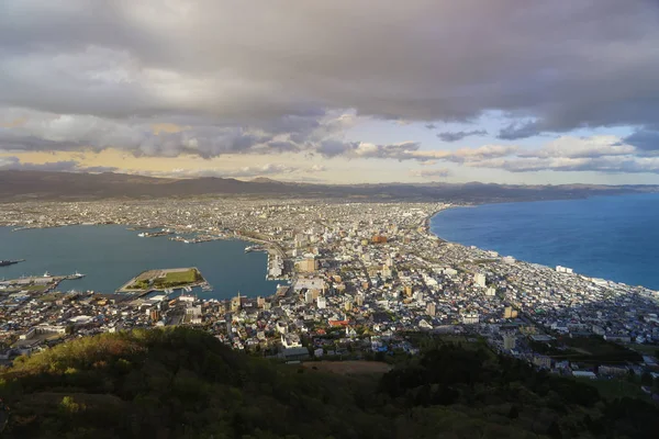 Hakodate, Japão visto de Hakodate Mountain . — Fotografia de Stock