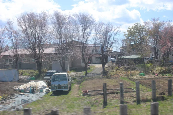 Tren penceresinden Sapporo Hakodate görünümünü — Stok fotoğraf