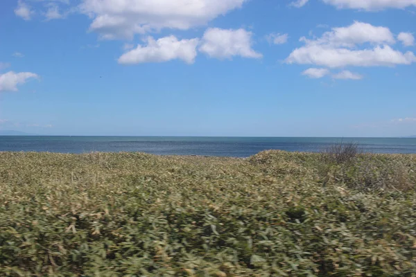 View of train window from Sapporo to Hakodate — Stock Photo, Image