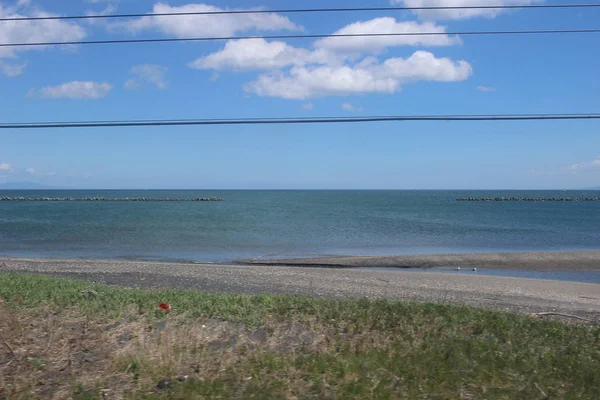 View of train window from Sapporo to Hakodate — Stock Photo, Image