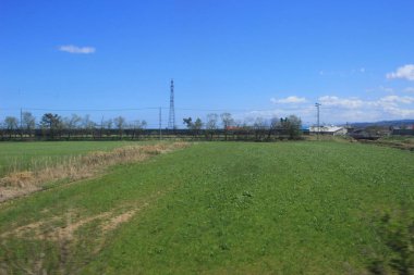 Tren penceresinden Sapporo Hakodate görünümünü