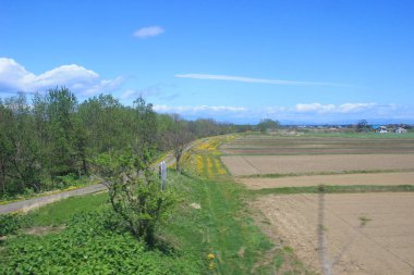 Tren penceresinden Sapporo Hakodate görünümünü