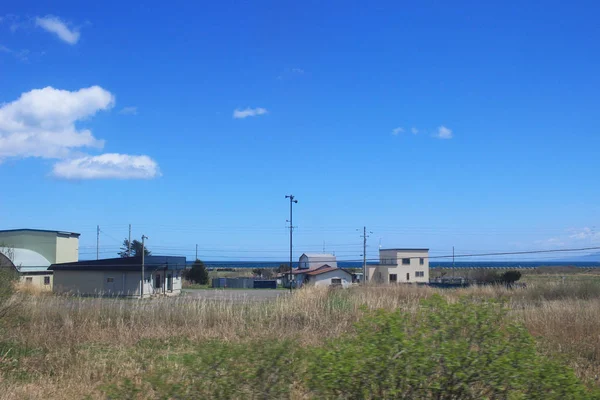 Vista de la ventana del tren de Sapporo a Hakodate — Foto de Stock