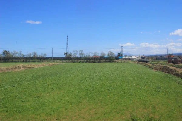 Tren penceresinden Sapporo Hakodate görünümünü — Stok fotoğraf