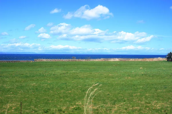 Vista Del Finestrino Del Treno Sapporo Hakodate — Foto Stock