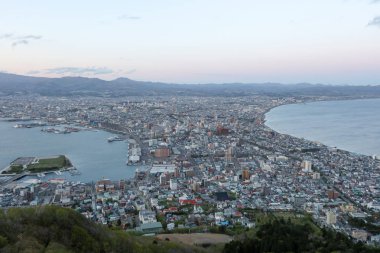 ünlü gece sahnelerinde Hakodate, Hokkaido, Japonya