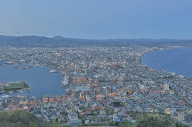  Hakodate, Mt Hakodate Japonya'dan görünümünü .