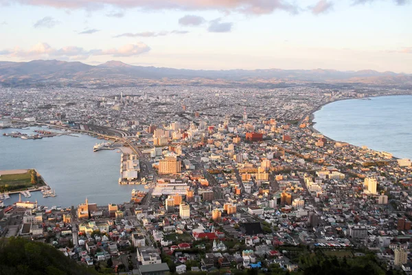 Superbe vue du paysage urbain de mt. Hakodate, Hokkaido, Japon — Photo