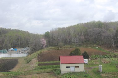 Tren penceresinden Sapporo Hakodate görünümünü