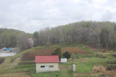 Tren penceresinden Sapporo Hakodate görünümünü