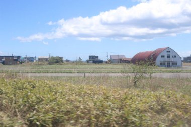 Tren penceresinden Sapporo Hakodate görünümünü