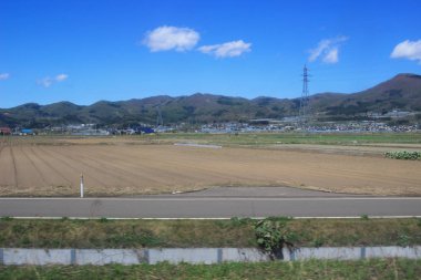 Tren penceresinden Sapporo Hakodate görünümünü