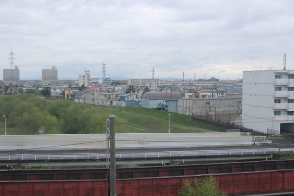 Vista de la ventana del tren de Sapporo a Hakodate — Foto de Stock