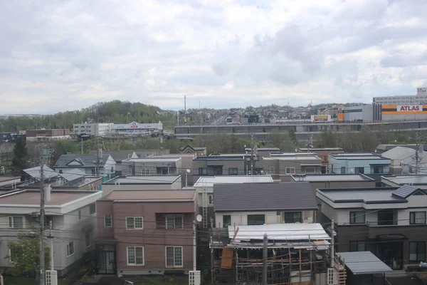 Vista de la ventana del tren de Sapporo a Hakodate — Foto de Stock