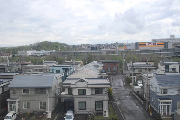 Vista de la ventana del tren de Sapporo a Hakodate — Foto de Stock