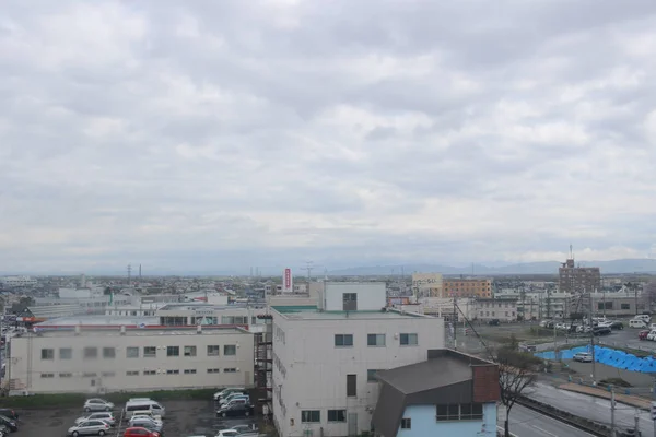从札幌到函馆的火车窗观 — 图库照片