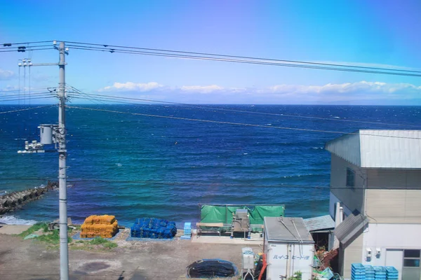 Vista de la ventana del tren de Sapporo a Hakodate — Foto de Stock